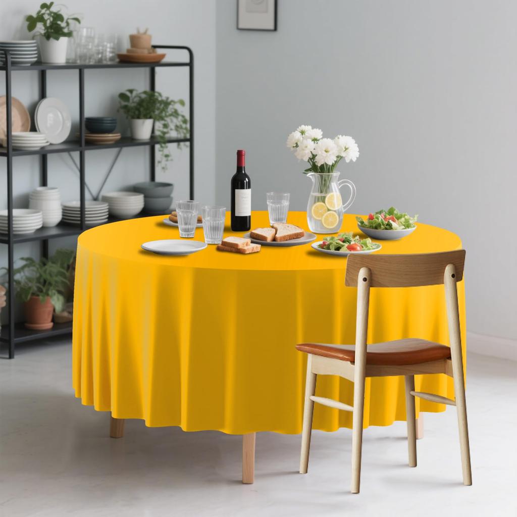 4er-Pack Premium Einweg-Plastiktischdecke 84" Runde Tischabdeckung für Geburtstage, Hochzeiten, Weihnachten, Jubiläen