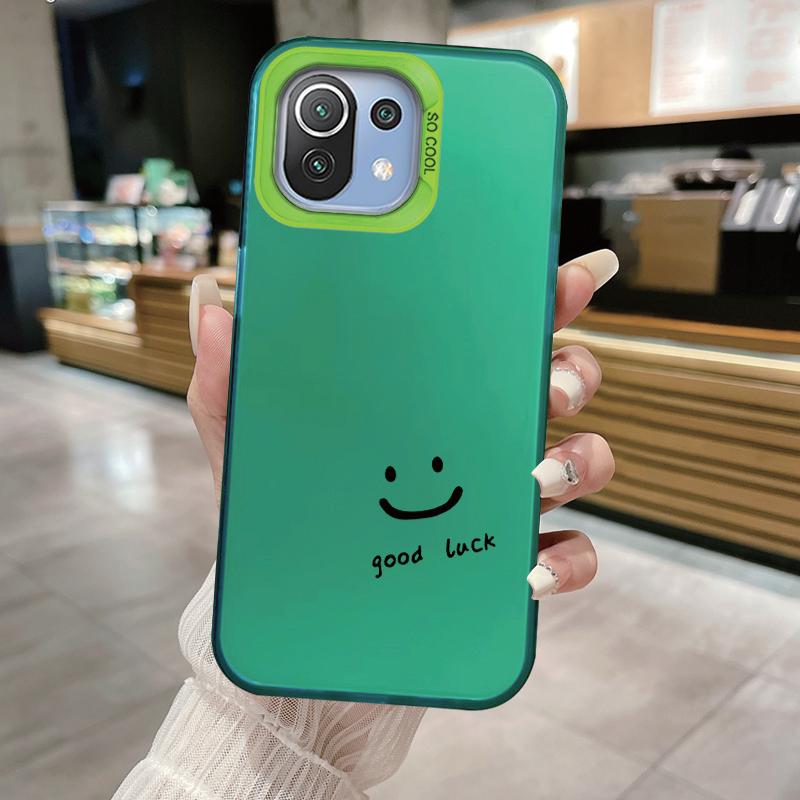 Smiling Face Case For Xiaomi Mi 11 Lite 5G NE 13T PRO 14T Redmi A5 A1 A2 9A Poco C71 Shockproof Hard Back Cover Line Art Sketch