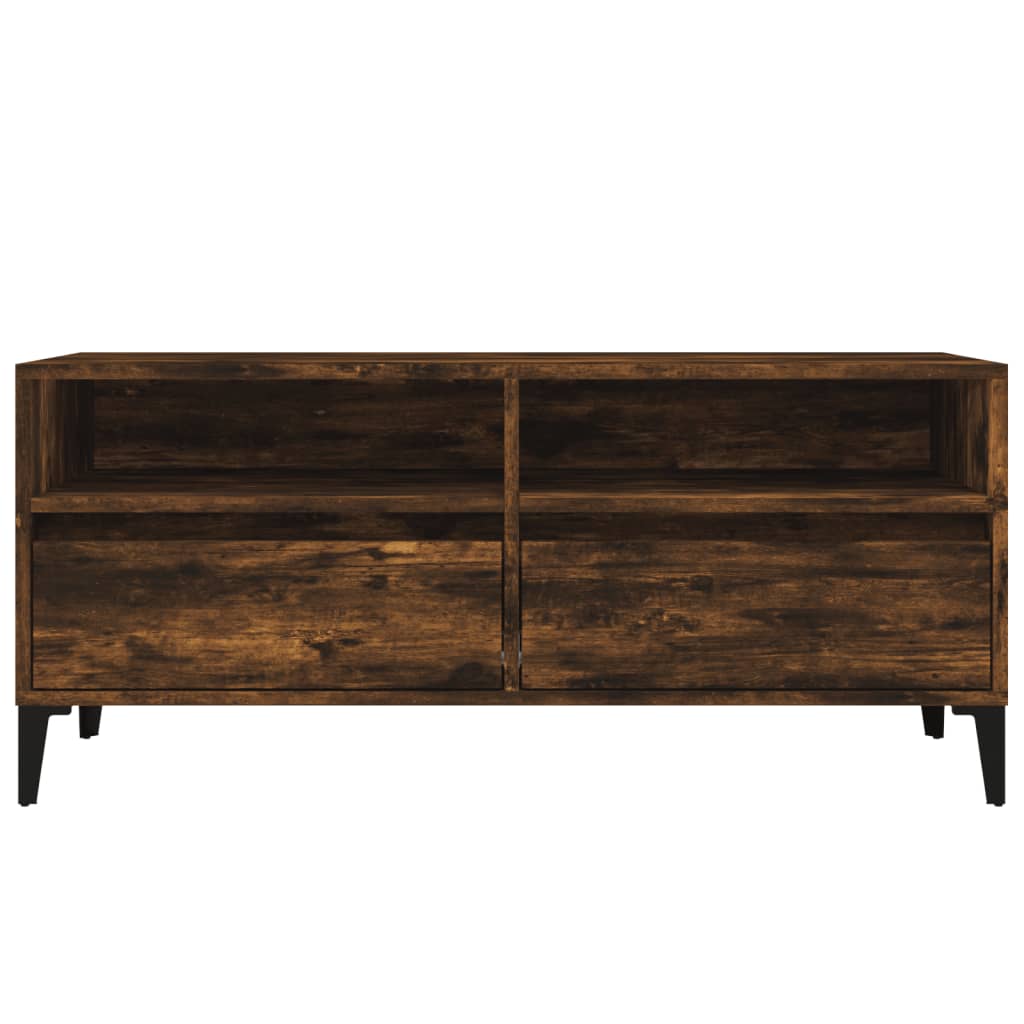 TV Cabinet Smoked Oak 100 x 34.5 x 44.5 cm Engineered Wood