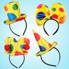 Polka Dot Clown Hat Headband Hair Hoop Circus Jester Fancy Dress Costume Prop
