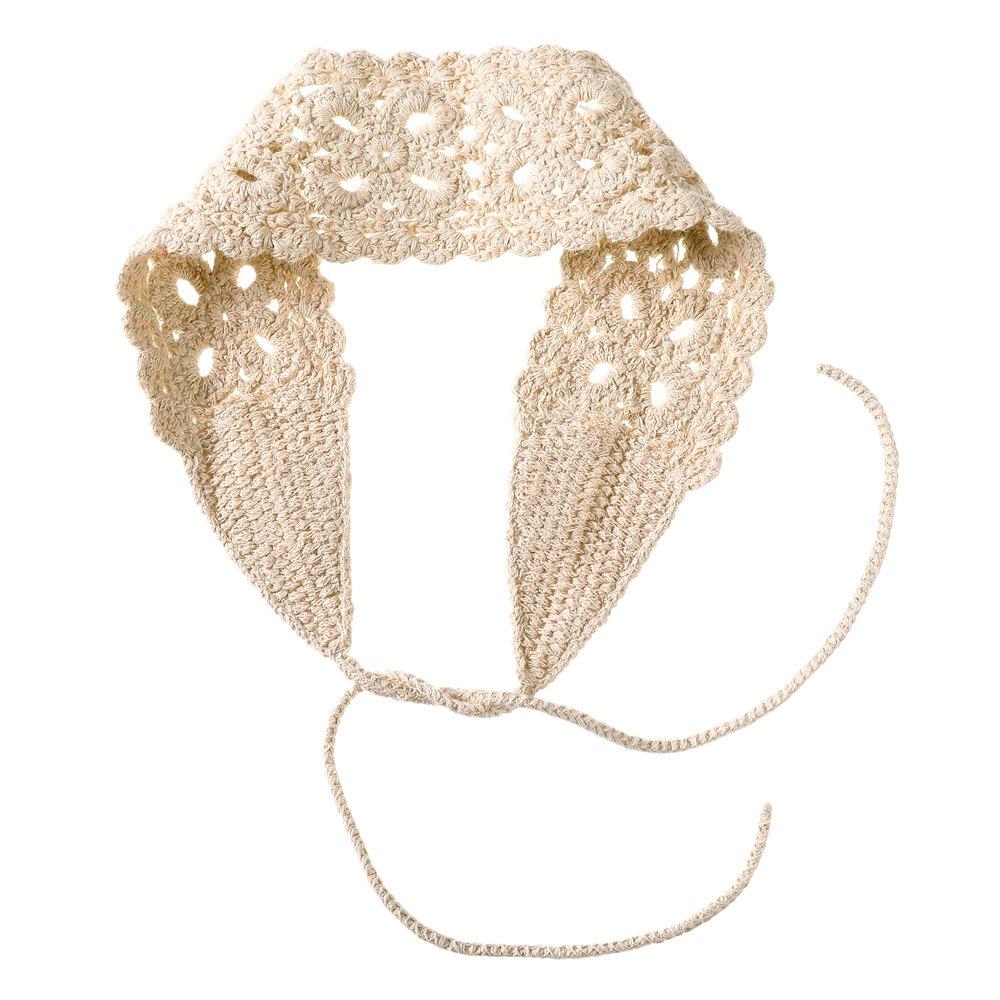 Fascia per capelli fatta a mano Fazzoletto da testa floreale Fascia per capelli a maglia retrò
