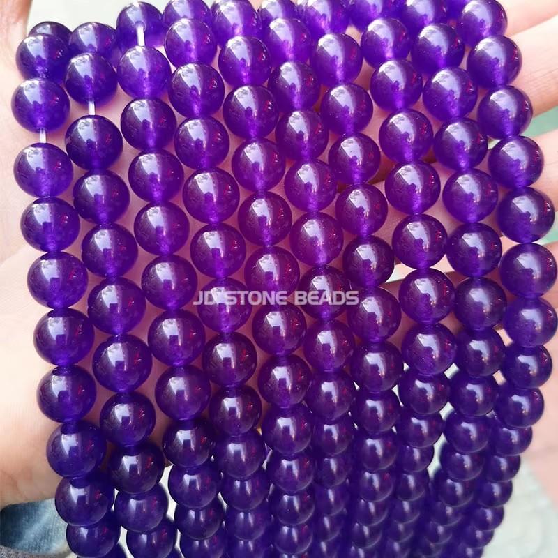 Natural Stone Sea Blue Chalcedony Beads Round Loose Spacer 6 8 10mm Pick Size For Jewelry Making Necklace Bracelet Accessory