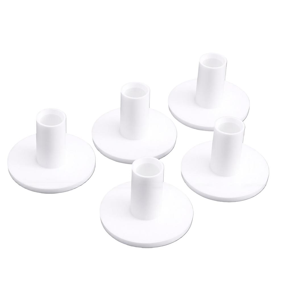 5 Pcs Rubber Tees for Driving Range Mats 90 Degree Bendable Practice Mat Tees with Stable Wide Base White 1.38in
