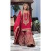 Launching New  Đěsigner Party Wear Look Heavy Faux Georgette Top Plazzo & Dupatta Set