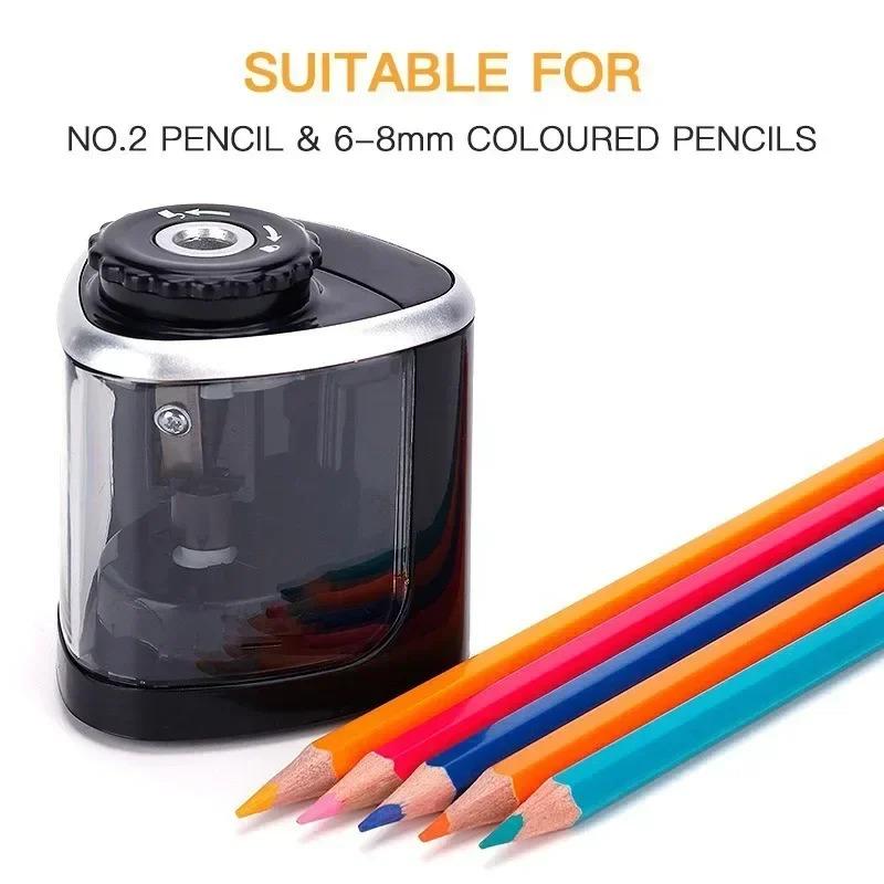 Automatic Electric Pencil Sharpener Fast Desktop Sharpener for 6-8mm Pencils School Office Home Use Quiet Motor Safety Guard