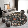 Decorative Floral Round Area Rug with Black Background Perfect for Adding a Touch of Nature To Your Living Space