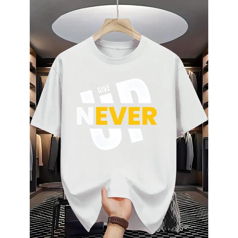 Europäische Größen Sommer Herren Mode Kurzarm T-Shirt mit Buchstabenmuster Druck