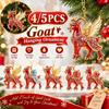 2D Flat Goat Pendant Shining Christmas Tree Ornament Animal Hanging Decoration  Shop Window Display