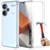 Case for Xiaomi Redmi Note 13 Pro+ 5G - Silicone Protection - 2 Tempered Glasses - Reinforced Corners - Transparent