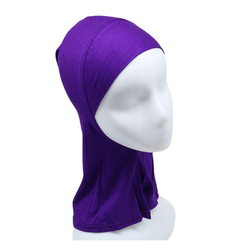 Women's Black Hijab Scarf Muslim Islamic Modal Solid Color Neck Head Under Scarf Cap