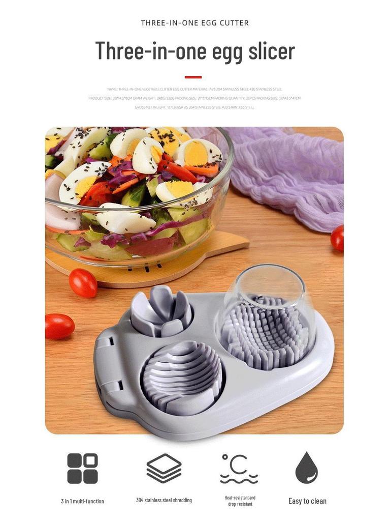 3-in-1 Multifunctional Egg and Fruit Slicer Tool