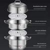 ZISIZ 28cm 3-Layer Stainless Steel Steamer & Soup Pot