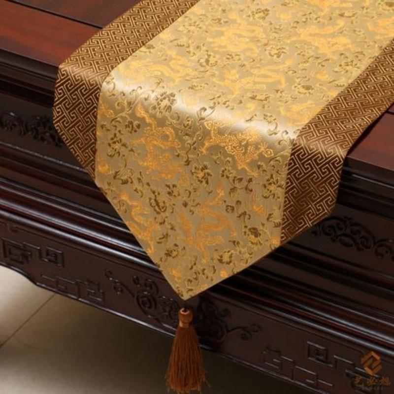 Steagul de masă de țesut din brocart chinezesc Moda simplu Steagul de masă rurală Tesatura de masă de ceai Tesatura de masă pentru masă