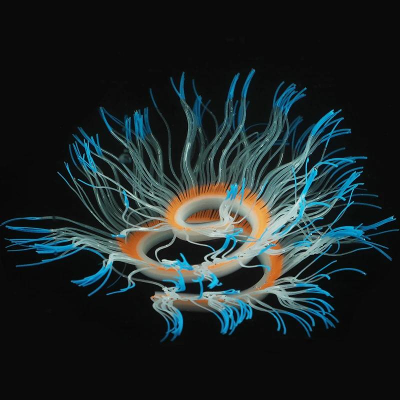 New Flexible Style Silicone Aquarium Coral Anemone Decoration Artificial Fish Tank Sea Anemone Ornament Glowing In Light