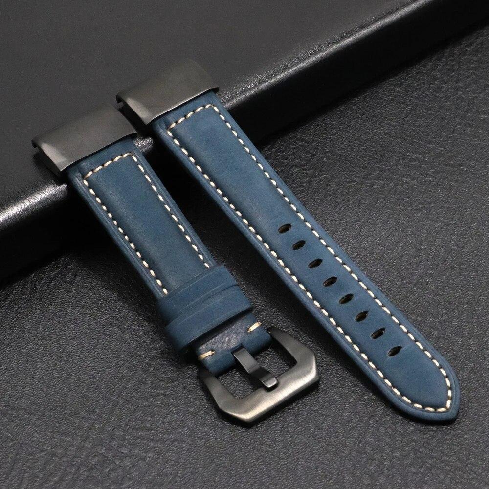 22 mm 26 mm originální kožený řemínek pro hodinky Garmin Fenix ​​7 7S 7X 6S 6X Náhradní řemínek na zápěstí 6 5S 5X 5 3