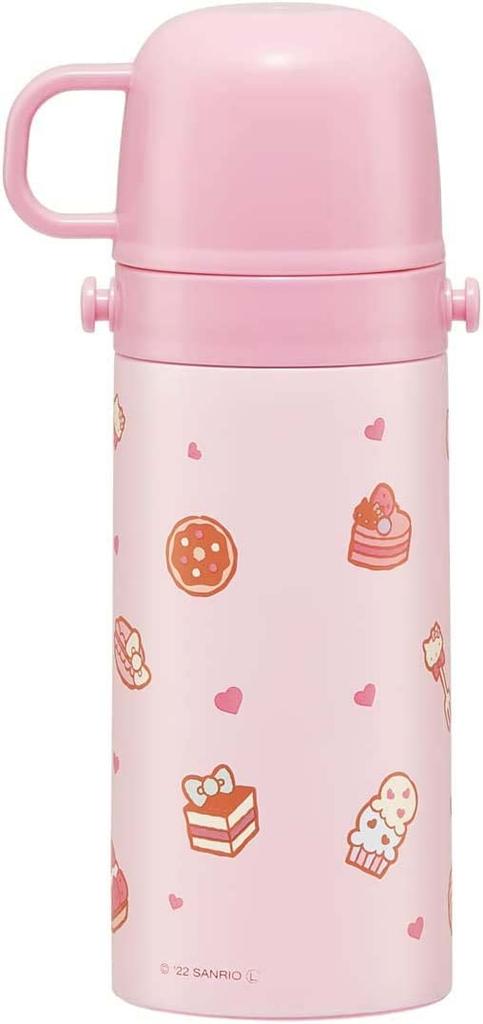 Skater Hello Kitty Candy Shop Sanrio Water for Direct Cup Stainless Steel (SKDC3-A) Bottle, 350ml, Kids, Drinking, Included, 2-Way,