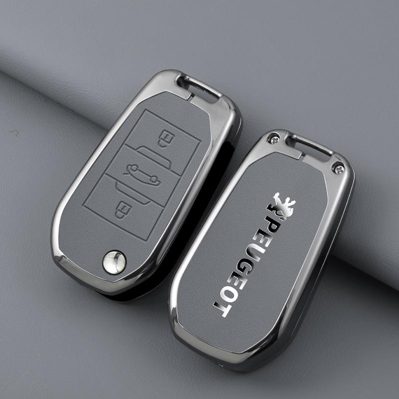 Zinc Alloy Car Remote Key Case Cover Shell Bag For Peugeot 208 308 408 508 2008 3008 4008 5008 Protection Keychain Accessories