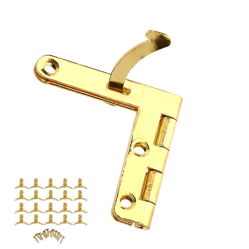 20pcs 90 Degrees Angle Support Spring Hinge for Small Jewelry Wine Case Watch Box Wooden Lid