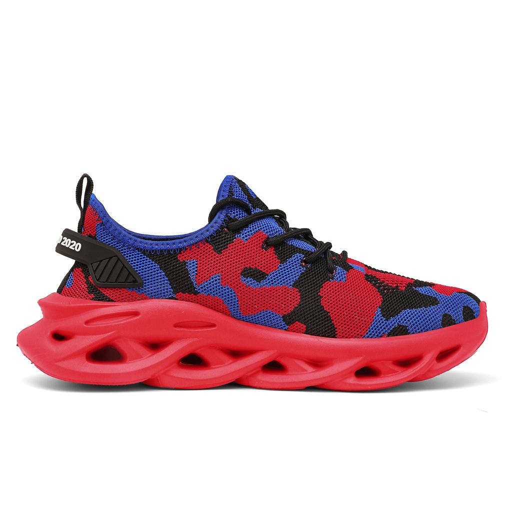 Fashion New Men's Shoes Mesh Camouflage Sneakers Men's Deodorant Breathable Lightweight Soft Sole Flying Woven Running Shoes