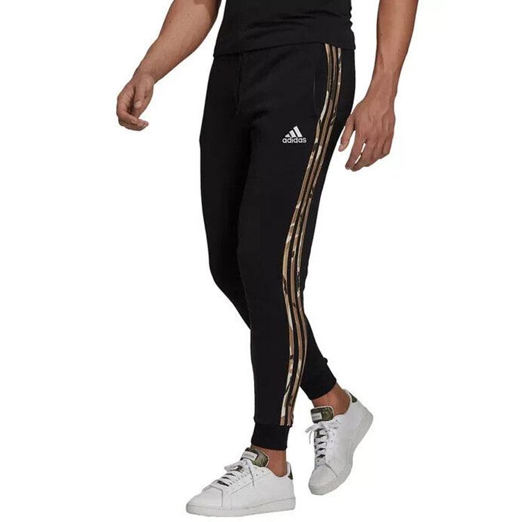 adidas Contrast Stripe Knit Joggers Men Bottoms Black H48439