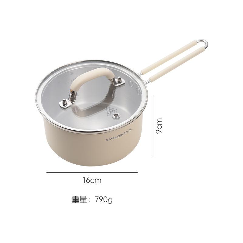 

Non-stick pan thickened uncoated food grade three-layer stainless steel multi-function steamer milk pot