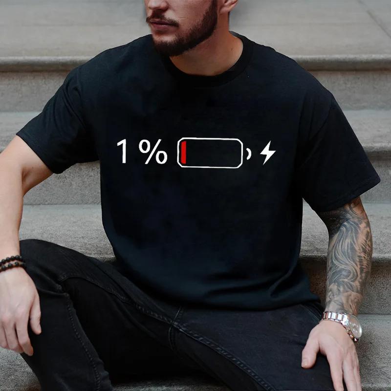 Unisexs Clothing Shirt 1 Battery Print Graphic Casual Tshirt Short Sleeve T Shirt Unisex Unisexs Tshirt Clothing Top Tee Shirts