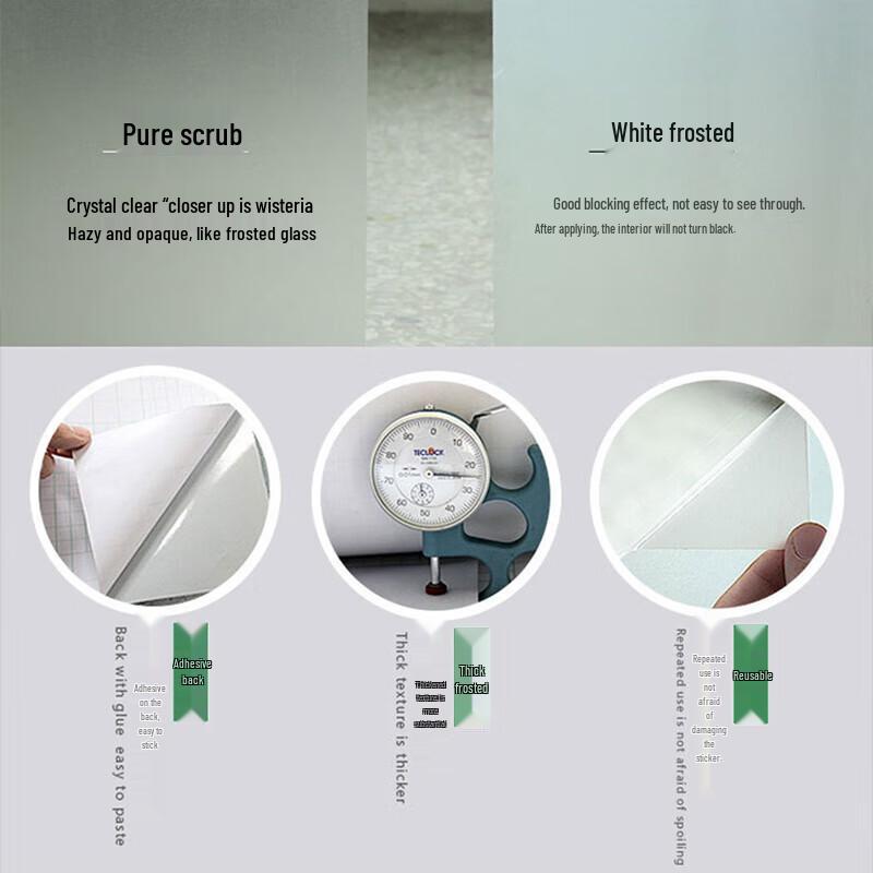 Hesdick Frosted Self-Adhesive PVC Window Film 120cm x 1m