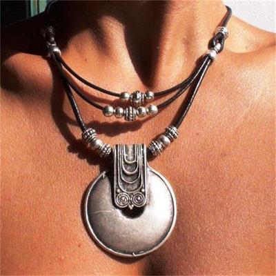 Mingcheng Retro Pendant Wax Rope Necklace for Men KTJ