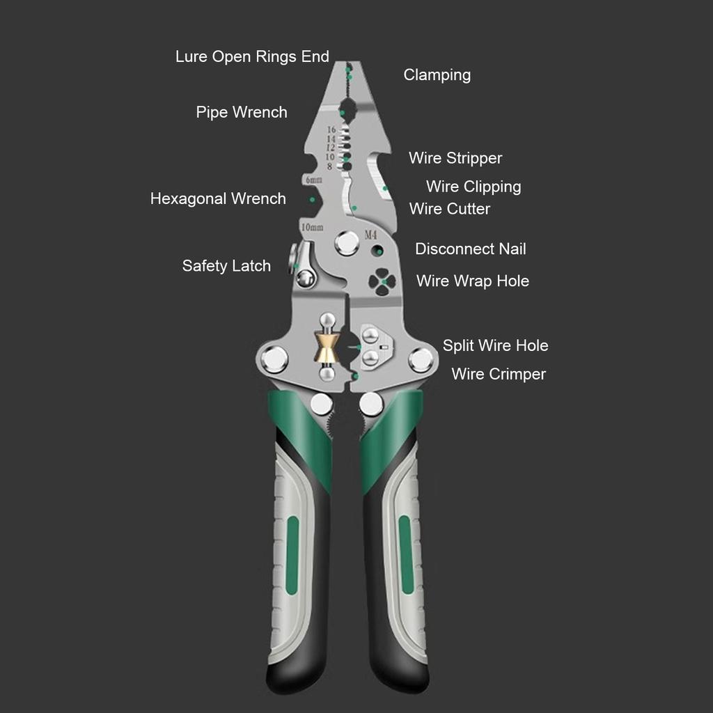 18 In 1 Wire Splitting Pressing Plier Multi Functional Foldable Wire Stripper for 0.08mm To 1.6mm Wires