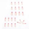 Rose Red Cow Print Long Ballet Fake Nails - Removable Nail Art Stickers