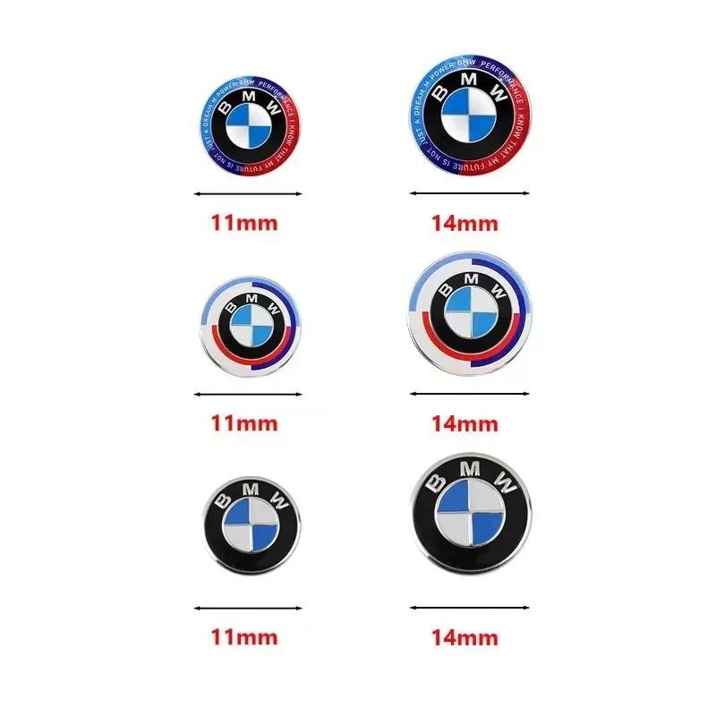 11/14mm Hliníková nálepka emblému na klíčenku auta Příslušenství Pro BMW 50. Kith F30 F10 E90 E34 E53 E61 E62 E93 GT X3 E46 X5 X6 E30