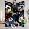 1pc Flannel Blankets Colorful Football Printed Quality Soft Warm Throw Blanket Winter for Kids Boys Couch Bed Fluffy Bedspread