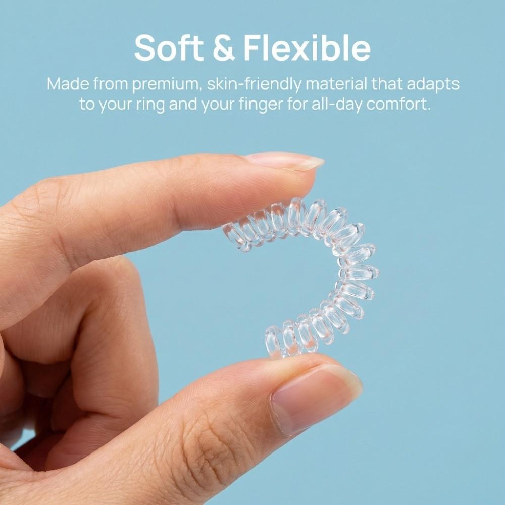 15/26Pcs Transparent Ring Guards for Loose Rings Silicone Ring Tighteners  Unisex