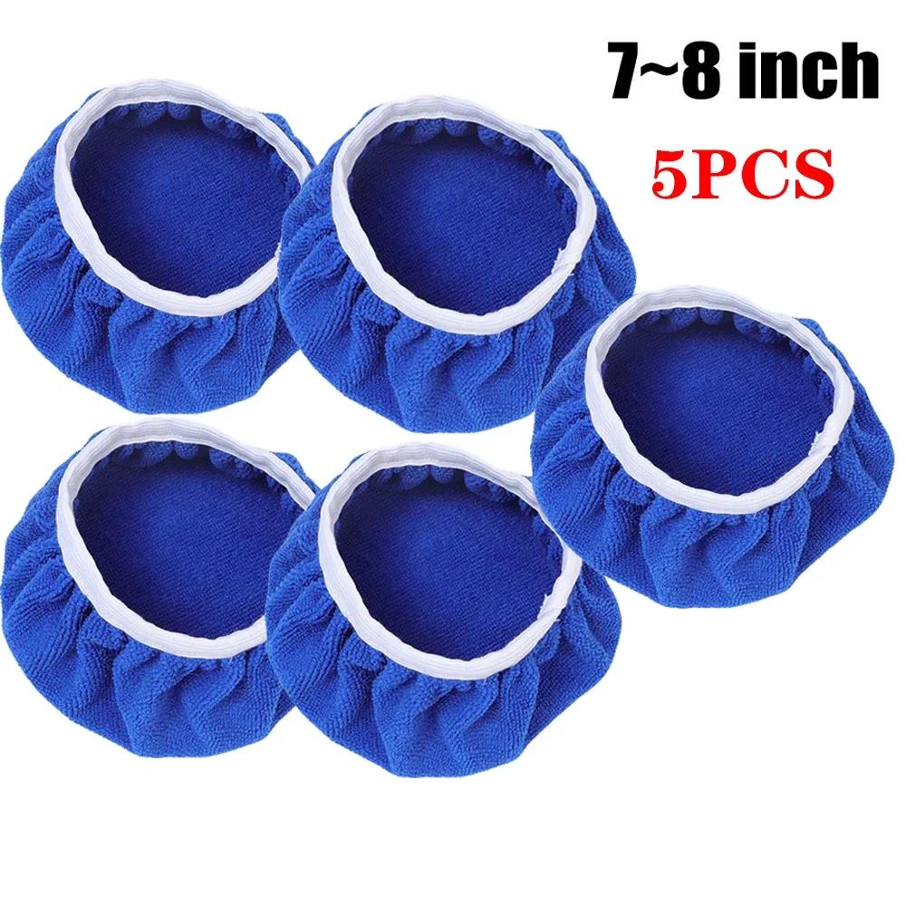 5-10inches Car Microfiber Polisher Pad Wash Buffer Waxing Sleeve Bonnet Polishing Hood for House Auto Cleaning Accessories 10PCS