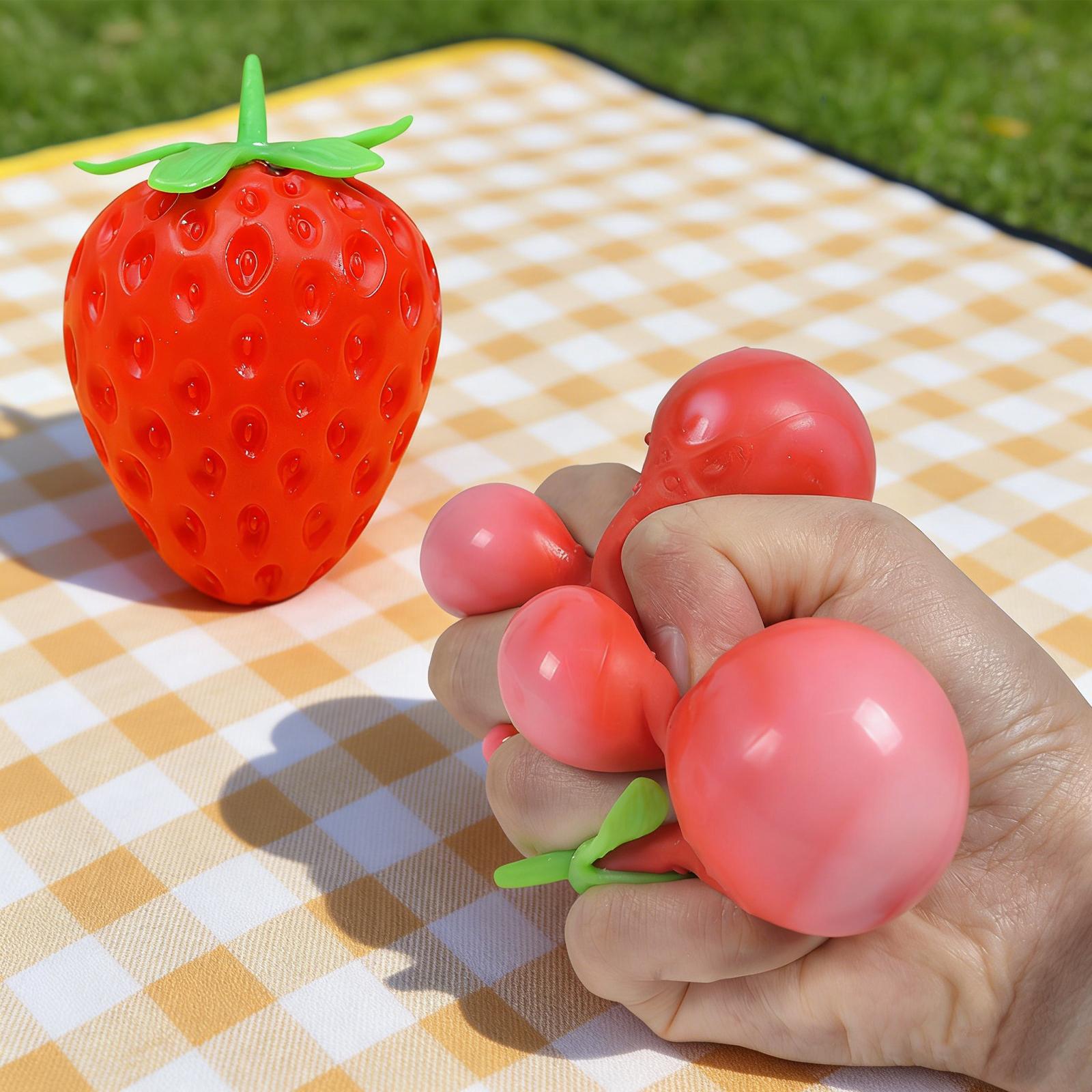 Strawberry Squishies Toys Fidget Squishies -Reducing Toy Simulation Strawberry Fruit Squeeze Toys for Kids Adults China Mainland