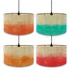 European Style Watercolor Gradient Color Lamp Shade Bamboo Braided Light Cover Decor Chandelier Modern Abstract Art Light Shade