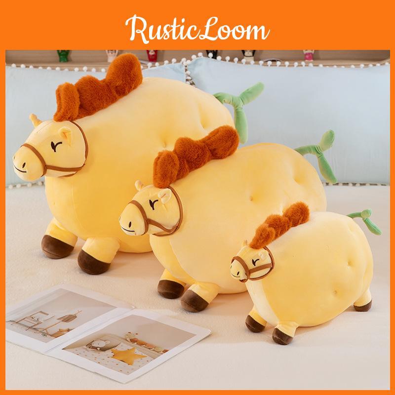 Kreatives Kartoffel Plüschpferd Spielzeug Tierkissen für Kinder und Erwachsene