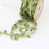 (5 Meters/lot) 5mm Leaf Hemp Rope Braided with Green Leaves Lace Home Decoration Rope Handmade Garland Ribbon