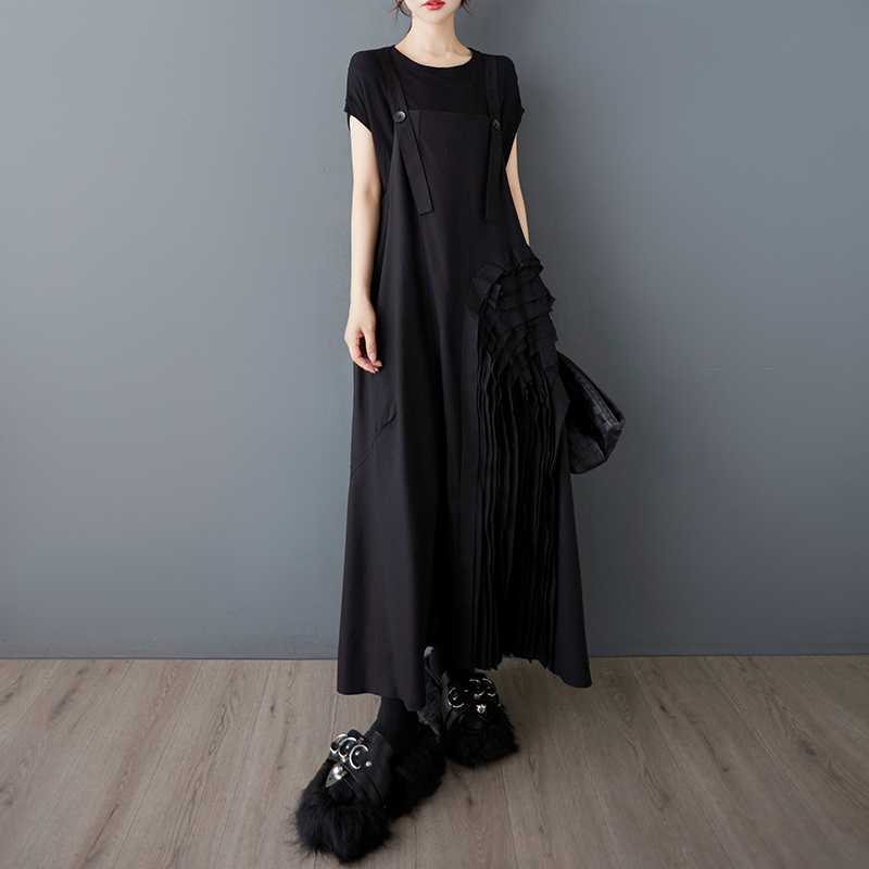 

Женское белое шифоновое длинное платье One size чёрный