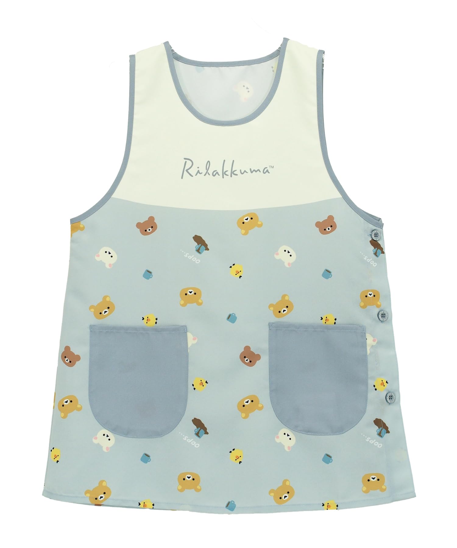

Rilakkuma Apron for Nursery Side Quick Wrinkle Character Apron [ON NISHIKI] Teachers, Buttons, Drying, Resistant, Women s (02 Sax/ML/40364)