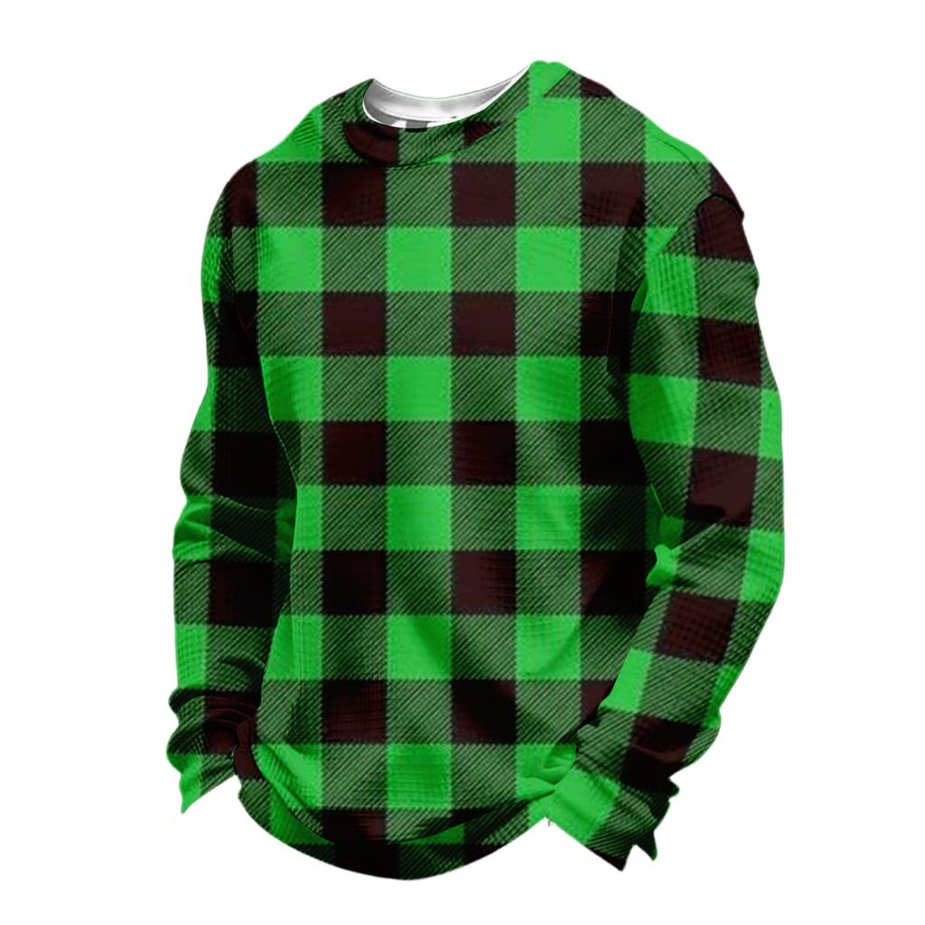 Herr Casual Långärmad Topp med Digitaltryck, Herr Rundhalsad Långärmad Topp