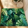 Tropical Plant Themed Door Mat With Various Green Leaf Patterns Artistic Vibrant Print Mat Non Slip Floor Mat For Entryway