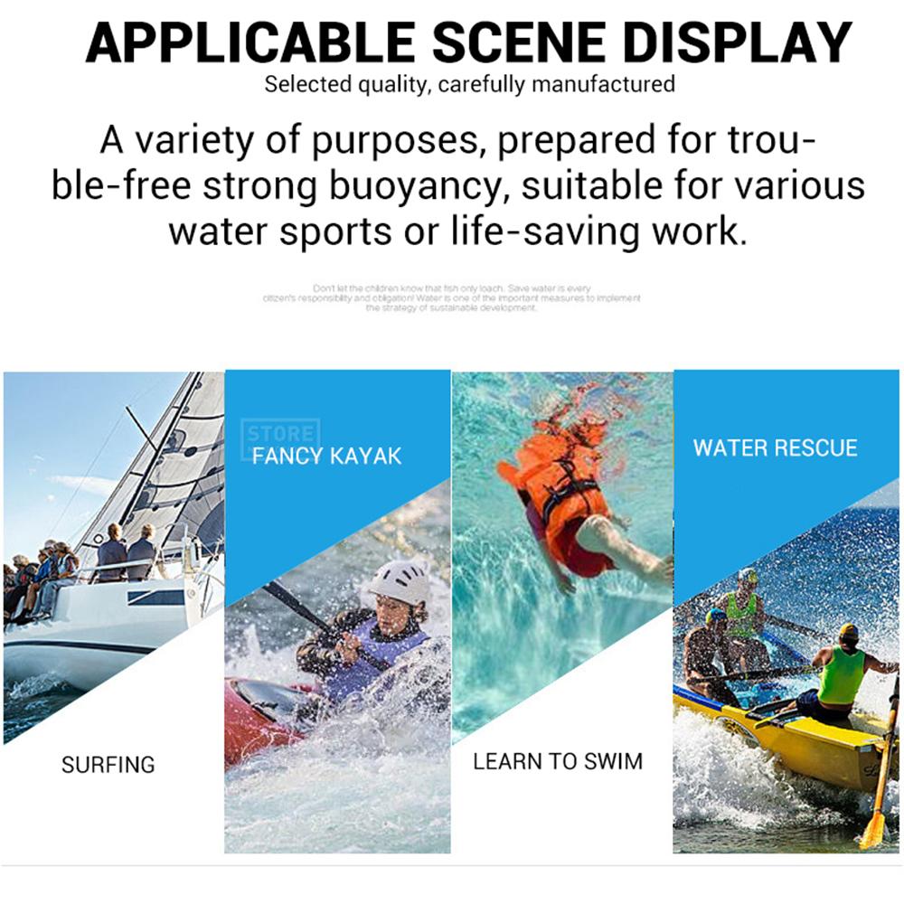 OLIKEI Colete salva-vidas profissional para adultos Colete de flutuabilidade ao ar livre Resgate Esportes aquáticos Colete salva-vidas Rafting Surf Barcos a motor Colete de segurança Carga 110KG