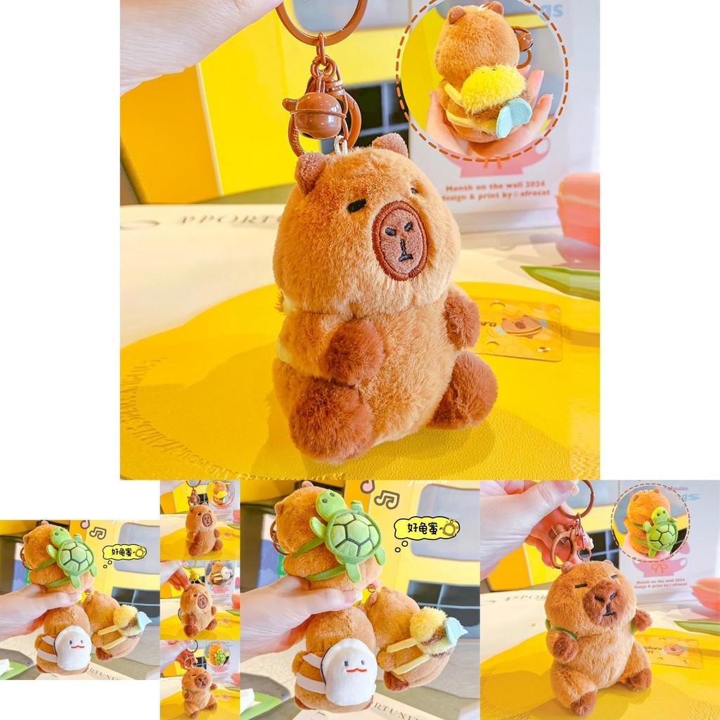 Adorable Capybara Turtle And Bee Plush Keychain Cute Cartoon Accessory For Keys