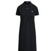 Polo Ralph Lauren Couleur Unie Pony Brodé Col Polo Robe Manches Longues Courtes Droite Robes Femme Noir WMPODRSNFA20218-001