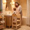 3 In 1 Toddler Tower Montessori Inspired W/ Chalkboard, Fox-Shaped