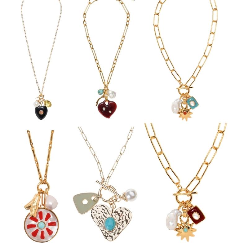 Colorful Minimalists Pendant Necklace Decoration for Women Portable for Any Occasion And Enhancing Your Elegant Styles