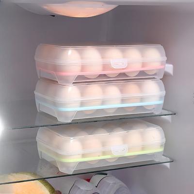 1pc Refrigerator Large Capacity Egg Rack, Refrigerator Fresh Egg Storage Box, Egg Storage Container, Plastic Storage Container