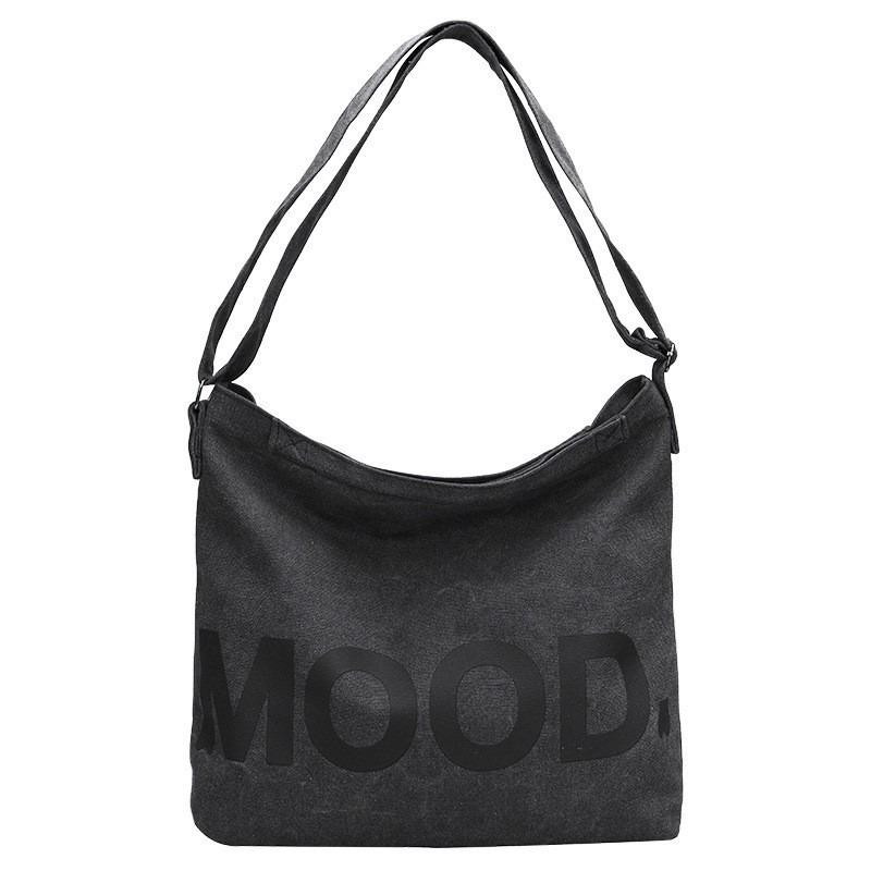 Canvas Bag Women's Shoulder Messenger Bag Cloth Bag College Students Class Literature and Art Simple Large Capacity