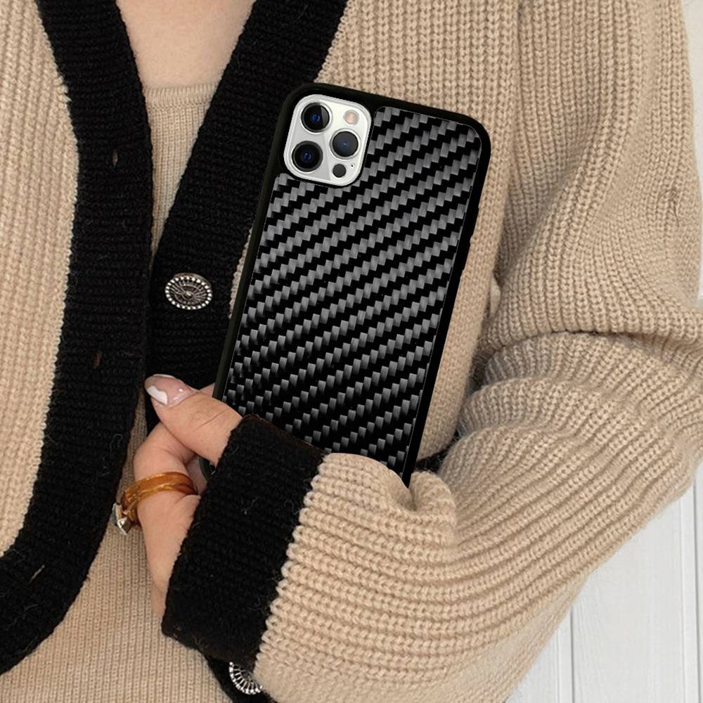 Forged Carbon Fundas Phone Case For IPhone 17 Pro 16 Plus 16 Pro Max 15 14 13 12 11 PC+TPU Back Cover